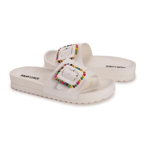 MUK LUKS Women's Grand Colette Sandal, White, 7 by MUK LUKS - Used condition - Image 2
