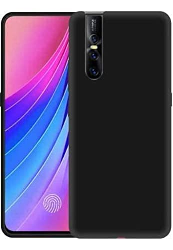 Image of Mobile Back Cover Case for Vivo V15 Pro (Silicone Case|CameraProtection|Black SC1510)