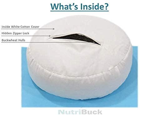 Image of Buckwheat ZAFU Meditation Cushion Filled with Buckwheat Hulls (Round - Orange)