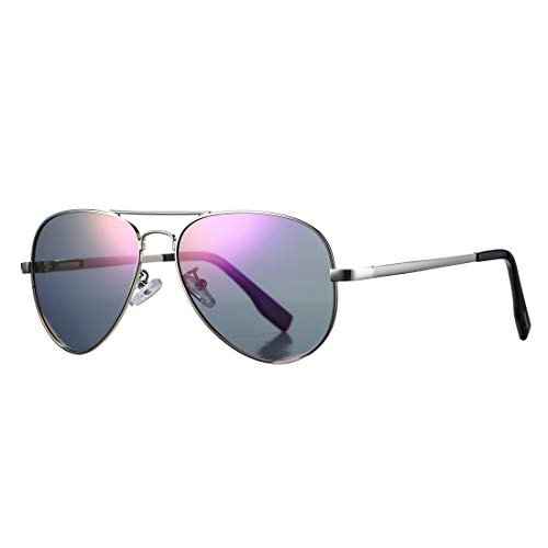 Polarized Aviator Sunglasses for Juniors Small Face Women Men Vintage UV400 Protection Shades