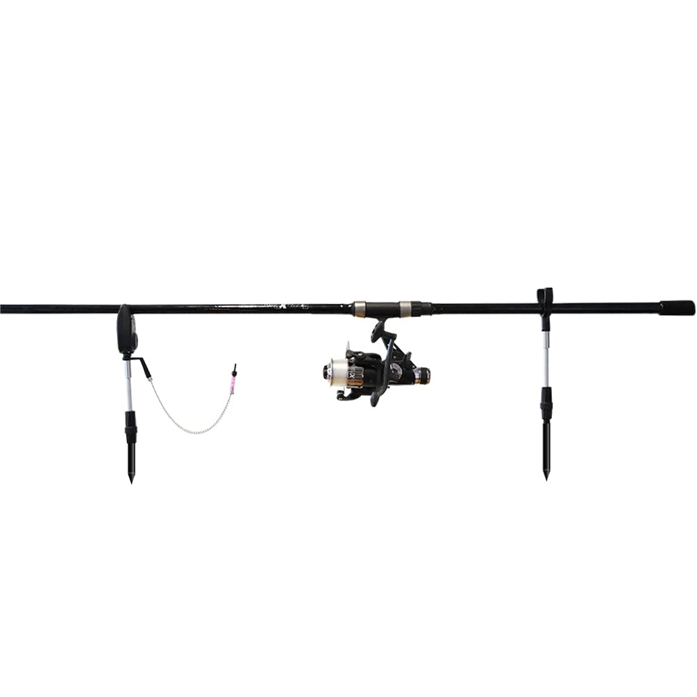 Carp Improve Set - Carp Rod Set Black - Pacchetto completo per la pesca alla carpa - Materiali di alta qualità - Include rilevatori di abboccata, oscillatori, Rodpod, schienali e custodie