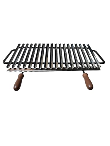 Griglia Scorrevole per Barbecue in Acciaio Inox, con Manici in