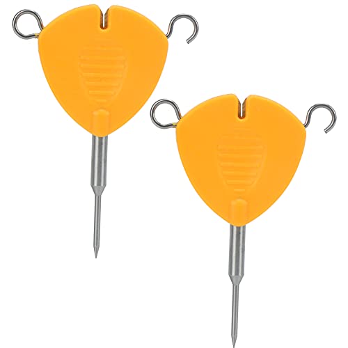 Yuecoom Bait Knot Puller, 2Pcs Portable Orange Fishing Knot Puller and Bait Needle Hook Fishing Line Knot Puller for Outdoor Fishing