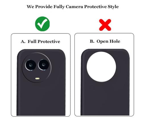 Image of A rtistque Liquid Silicone Back Cover Case for Realme C67 5G / 11 5G / 11X 5G / Narzo 60X 5G Shockproof TPU Soft Flexible with Camera Protection - Black