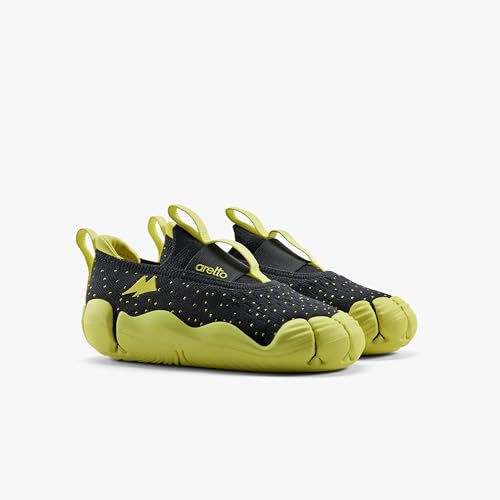 Image of ARETTO Expanding Black and Green Kids Shoes for Growing Feet - Boys & Girls Footwear, Baby Girl Shoes, Sneakers for Boys, Baby Shoes & Comfortable Shoes for Kids | Age 1-9 Years