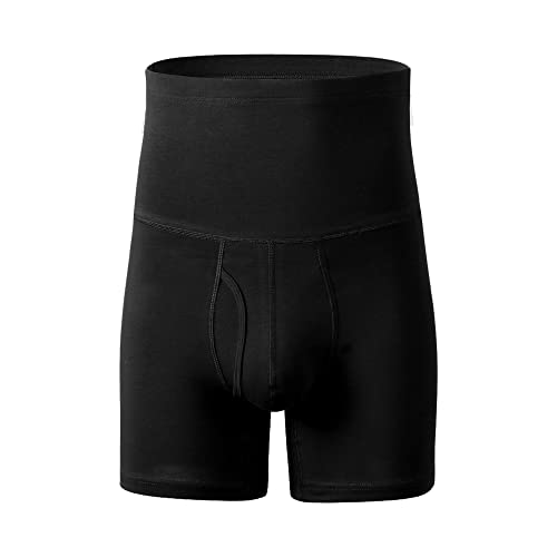 Men's Tummy Control Shorts High Waist Slimming Underwear Basic Soft Boxer Briefs