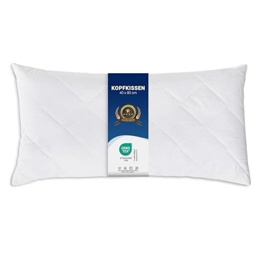 sleepling 190022 Komfort 100 Kopfkissen, Ökotex, waschbar bis 60 Grad, Made in EU, Füllmengengarantie, Größengarantie, 40 x 80 cm, weiß 5 ZOLLNER Kopfkissen, 40x80 cm, 420g, Polyesterhohlfaser, Kochfest