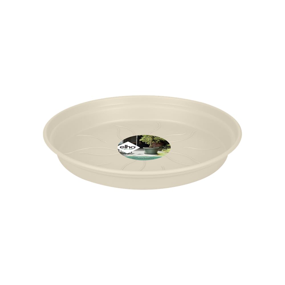 elho Green Basics Saucer 29 - Saucer for Indoor Outdoor, Grow your Own & Accessories - diameter 29.3 x H 4.2 cm - White/Cotton White
