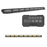 SpeedTech Lights Striker TIR 8 Head LED Traffic Advisor Light Bar for Emergency Vehicles/Strobe Directional Warning Light Windshield Mount - Amber/Amber