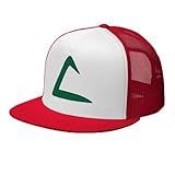 Ash Ketchum Embroidered Cosplay Premium Hat Flat Bill Mesh Cap Snapback - Adult Size Kanto and Johto Region - Expo Hat