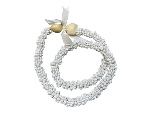 Hawaiian Lei Necklace of White Mongo Shells3