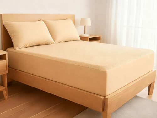 Image of Sleepwell Shield Mattress Protector | Terry Fabric | 100% Waterproof Protection | Elastic Corners | Neem Fresche | Breathable | Hypoallergenic | Machine Washable | Long Lasting Freshness | 72 x 36