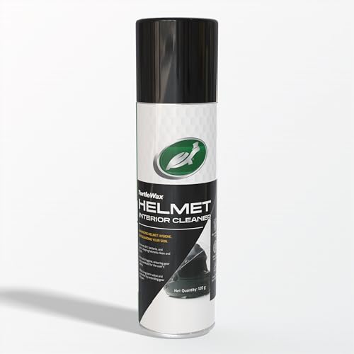 Turtle Wax Helmet Cleaner, Anti-Bacterial & Odor Neutralising Helmet Foam Cleaner Spray, Safe For Skin & Hair, Deep Cleaning for Helmet Interior & Exterior Visors, 125ml, Pack of 1