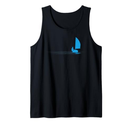 Opti Segelboot Segeln Dinghy Boot Segler Silhouette Tank Top