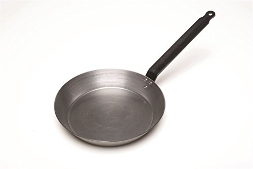 Sartén de hierro negro para inducción vitrocerámica de 10 pulgadas y menaje de 255 mm