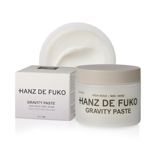 Hanz de Fuko Gravity Paste Premium Mens Hair Styling Pomade High Hold Medium Shine Finish Certified Organic Ingredients - 56g
