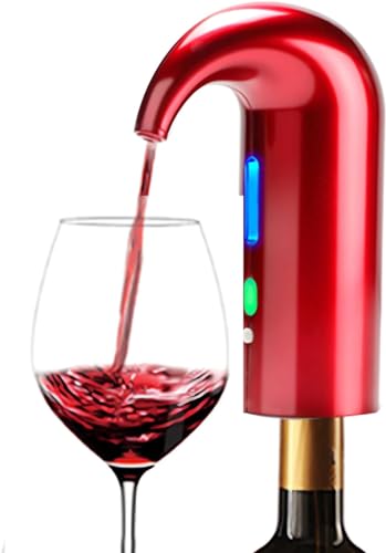 Decantador aireador de vino eléctrico recargable USB portátil, dispensador de vino automático para vino tinto, dispositivo de vertido de vino con bolsa para el polvo. (ROJO) Decantador aireador de vino eléctrico recargable USB portátil, dispensador de vino automático para vino tinto, dispositivo de vertido de vino con bolsa para el polvo. (ROJO)