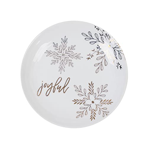 Fitz And Floyd Avondelle Metallic Gold Snowflake Accent Salad Plates, Set Of 4, 9.25-Inch, Multicolor #TOP3