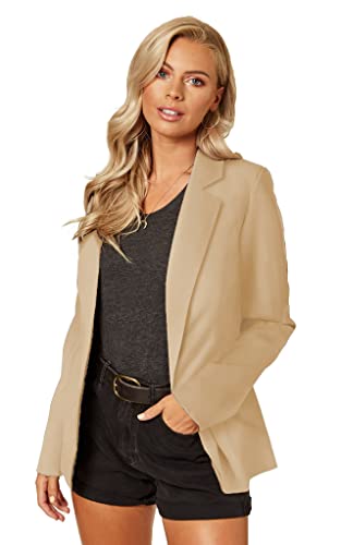 UNIQUE 21 Women's One Button Boyfriend Blazer for Work Casual