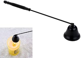 MUXSAM Candle Snuffers for All Candles Snuff Extinguishing Bell Shaped Stainless Steel Long Handle Putting Out Candlelight Extinguish Candle Wicks Flame Safely-Black