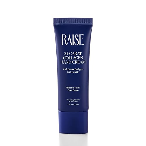 Image of Raise 24 Carat Collagen Hand Cream | Anti-Aging Moisturizer for Hands with Niacinamide, Ceramides & Carrot Collagen | Fades Wrinkles & Fine Lines | 30ml
