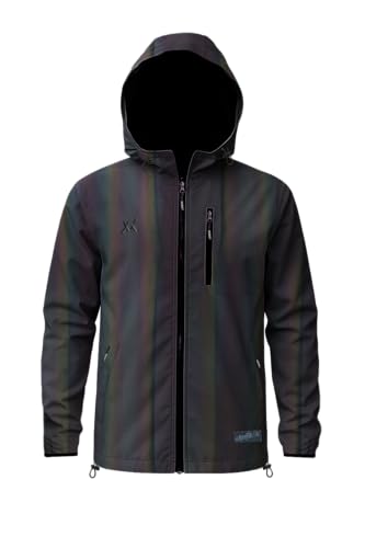 REEFLEXX Reflektor-Damenjacke – Vollreflektierender Windbreaker | Leicht, wasserabweisend, winddicht & stylisch sichtbar (DE/NL/SE/PL, Alphanumerisch, XL, Regular, Regular, Black Rainbow Jacket)