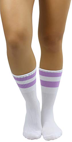 Image of ToBeInStyle Women's Acrylic Ankle Hi With Double Stripe Top Crew Fun Athletic Socks