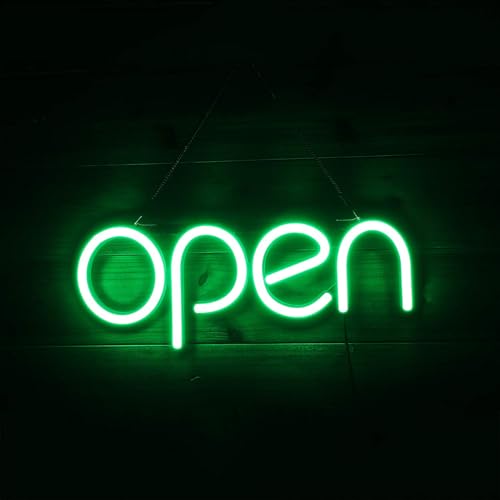 SXLONG Leucht-Schild, Open LED-Neonschild, 15.7 x 5.9 Zoll, beleuchtetes Schild für Restaurants, Büros, Einzelhandel, Schaufenster, Schaufenster, Schlafzimmer Innengebrauch Wanddekoration