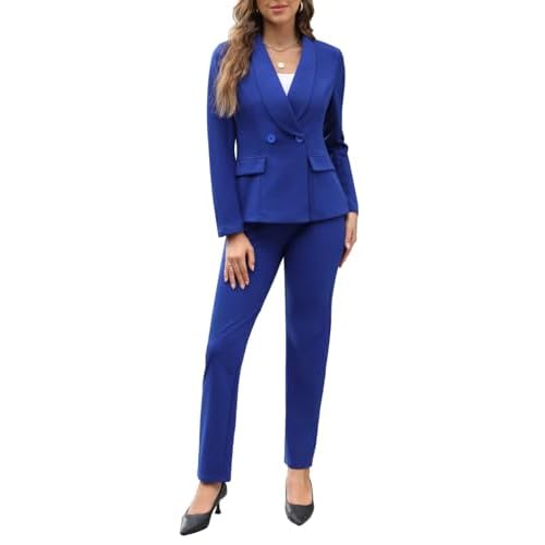 Women’s Fall Business Pant Suit Long Sleeve Formal 2 Piece Blazer Set Casual Office Work Outfits 2024