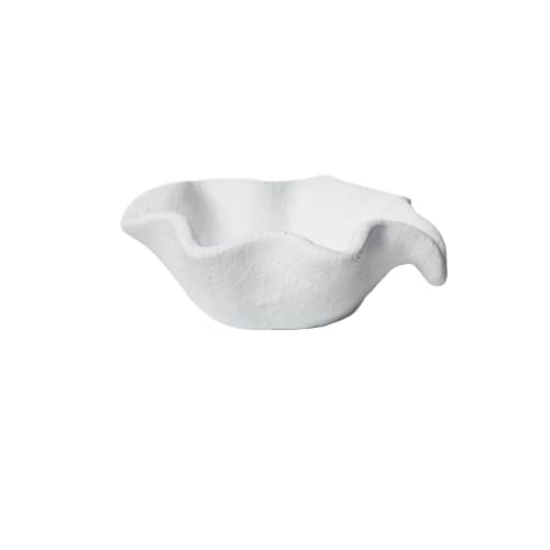 Ceramic candlestick, Candlestick Holder Multicolor Leaf Shape Candle Diffuser Cup Bedroom Living Room Ornament(White)