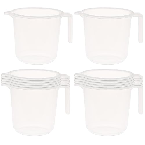 Image of Kuber Industries Pack of 12 Plastic Mug for Bathroom | Bath Mug for Bathing | Water Mug for Bathroom | 1100 ML | Transparent
