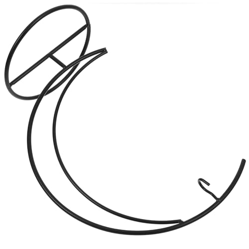 Toyvian Soporte Colgante de Hierro para Terrarios y Jarrones de Vidrio Exhibidor de Adornos Decorativos para Hogar Oficina y Jardín Resistente y Estable Color Negro