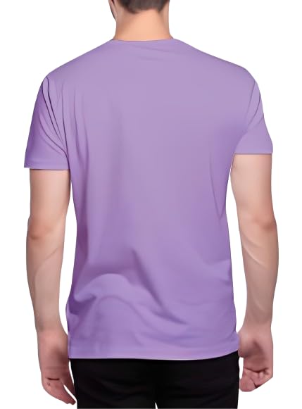 Image of Elegant Sleek Round Neck Typography Solid Colour Men's T-Shirt (Pure Cotton)