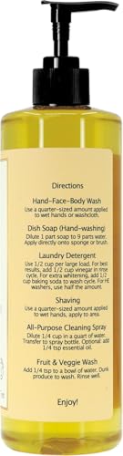Image of Claya Tangerine Liquid Castile Soap - Organic Ingredients, Biodegradable, Zesty Citrus Scent, Gentle for Skin and Multi-Purpose (2 Pack of 16 fl oz (Pump Cap))