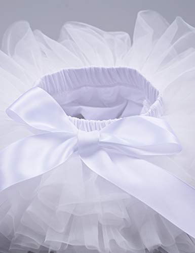 Image of Baby Girls Tutu Bloomers Diaper Cover Cotton Tulle Bloomers and Headband Set