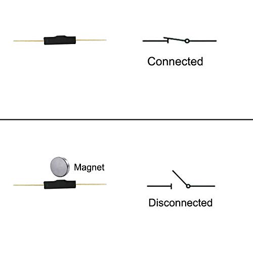 Gebildet 10pcs Plastic Reed Switch Reed Contact Normally Closed Magnetic Induction Switch with 10pcs Small Multi-Use Round Magnets
