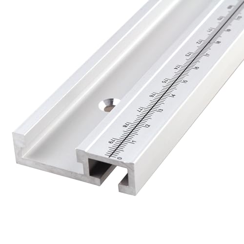 GIVIHGETI Riel de inglete en T con escala, 45 tipo 800 mm, riel guía de aluminio en T, guía de ranura en T, guía de ingletes para bricolaje, carpintería, sierra circular de mesa