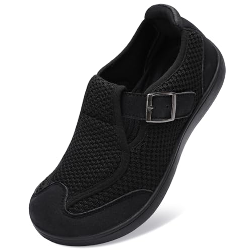 Image of BARERUN Womens Walking Shoes Wide Diabetic Shoes for Women Slip On Barefoot Orthopedic Bunion Neuropathy Arthritis Edema Bunion Sneakers Indoor Outdoor with Zero Drop Rubber Sole