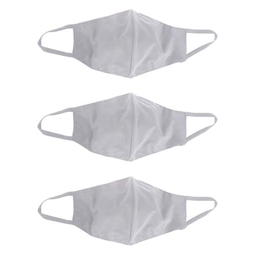 Combo 03 Máscaras de Tecido Não Descartável Protetiva Dupla Camada Slim Fitness Fashion Branco