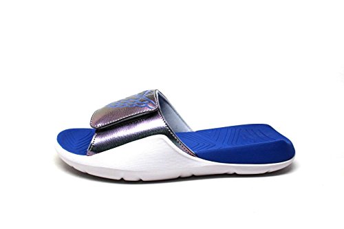 Nike Grade School Air Jordan Hydro 7 Retro Slide Sandals Wolf Grey/Hyper Royal/White