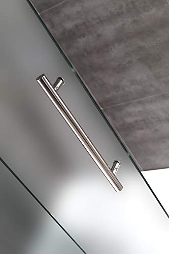 Aston Langham 56" To 60" X 60" Completely Frameless Tub-Height Sliding Shower Door In Frosted Glass, Chrome #TOP4