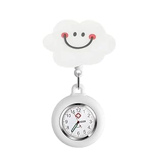 Begonia 2 stuks schattig verpleegstershorloge verpleegstershorloge draagbaar intrekbaar zakhorloge met oplichtend verzorgingshorloge, siliconen hanghorloge voor verpleegster meisjes
