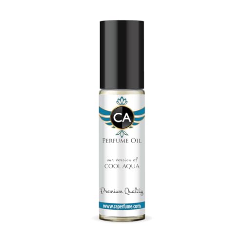 CA Perfume Impression of Cool Aqua for Men Perfume Oil Aromatic Aquatic Scent Long Lasting Cologne for Men Travel Size TSA Ready Mini Parfum Body Oil Roll-on 0.33 Fl Oz 10ml