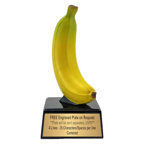 Decade Awards Banana Trophy – Celebrate The Top Banana Award – Great Engraved Recognition for Everyone - Custom Engraved Plate on Request (7 Inch)