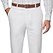 Perry Ellis Men's Linen Blend Dress Pants, Flat Front, Durable Twill, Regular Fit, Breathable & Lightweight, Bright White Twill, 40W x 32L
