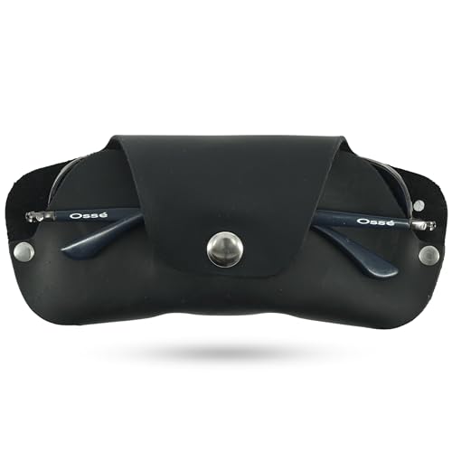 Image of Toprank Leather Eyeglass Case - Handmade Slim Sunglasses Holder, Genuine and Universal Fit for Men and Women