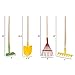Hey! Play! Kid’s Garden Tool Set with Child Safe Shovel, Rake, Hoe and Leaf Rake– 4 Piece Gardening Kit with Long Wood Handles for Boys and Girls