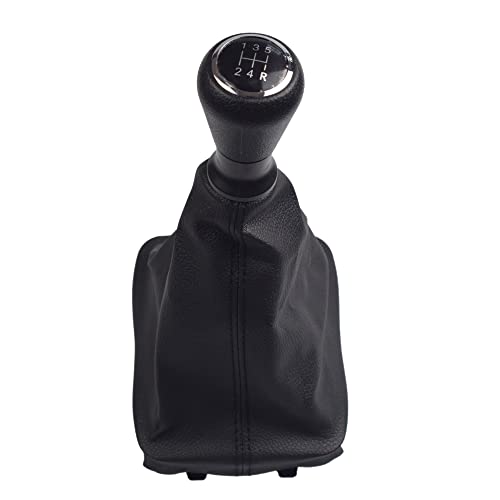 Hacreyatu 5 Speed Gear Shift Knob Anti-dust Cover Black Waterproof Auto Gear Shift Lever Stick Boot Cover，PU+ABS ， for Peugeot 206 406