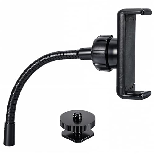 Exclaith Universal Phone Holder for Ring Light Ring Light Phone Holder 1/4 and Hot Shoe Adapter Flexible Phones Mount for Rings Lighting and Tripod