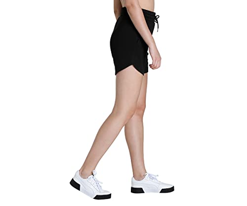 Image of Puma Women's ESS High Waist Shorts | Comfortable Cotton-Blend High Waist Knitted Shorts for Women | Ribbed Waistband | Ideal for Gym, Travel & Everyday Wear